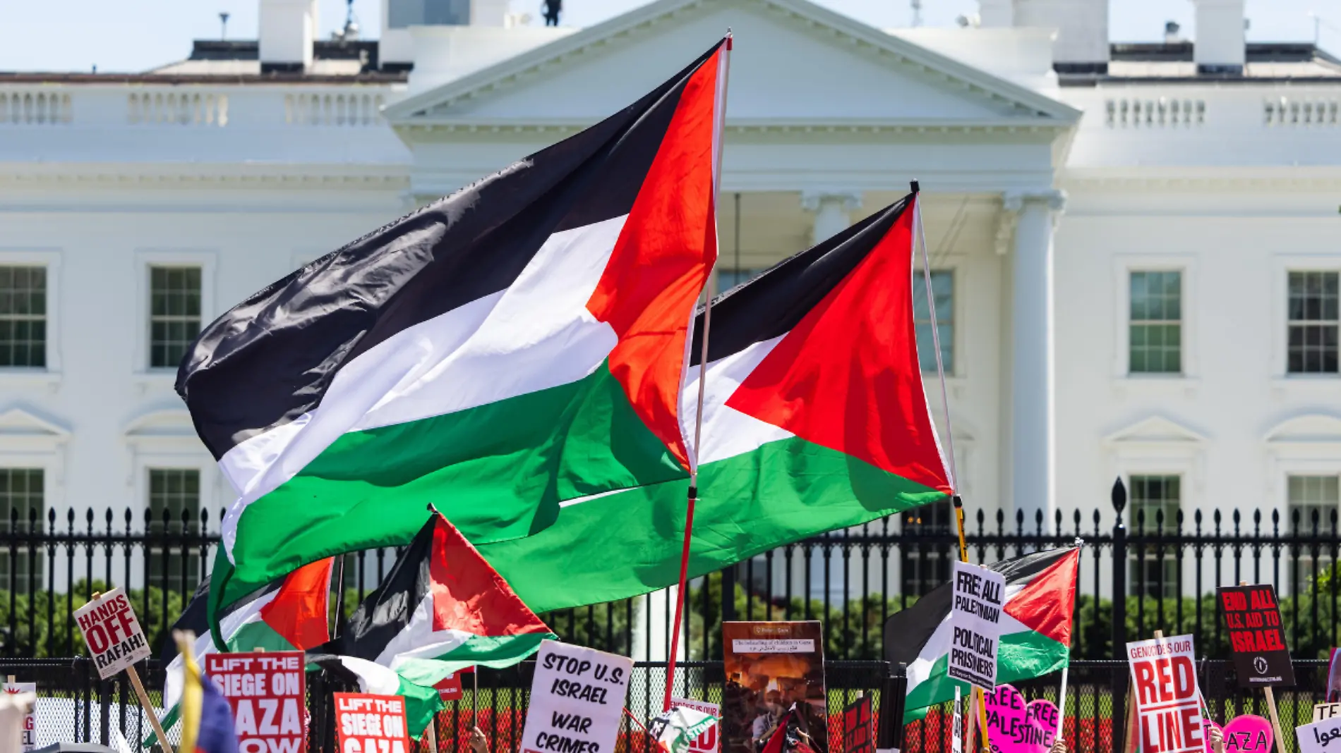 Red Line protest for palestine, fron of withe house